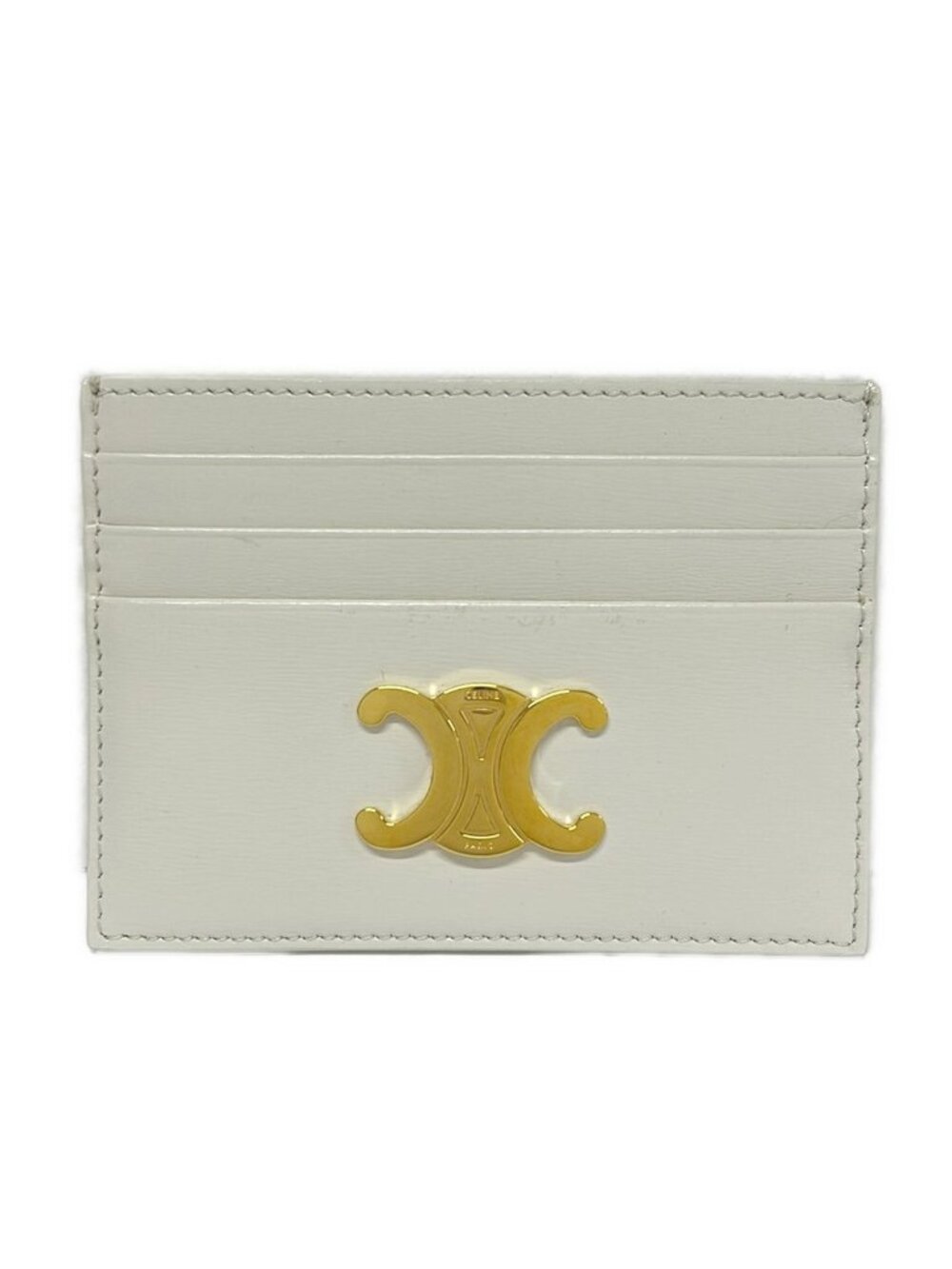Celine Card Case Triomphe White